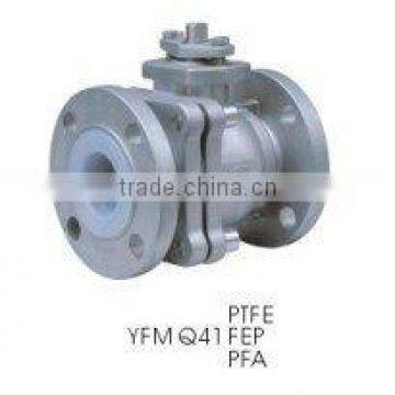 2 -PIECE PFA lined Floating ball valve