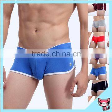 2015 New Style Fashion Solid Color Comfortable Cotton Boxer Underwear Wholesale Sexy Boxer for Men