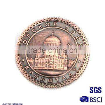 Copper coin Stamping imitation gold map of the world badge gold-plated metal coin