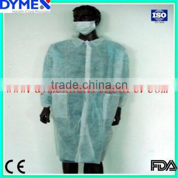 Disposable Light Weight Long Lab Coat with Poket