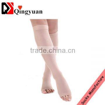 lady`s toe open knee high socks