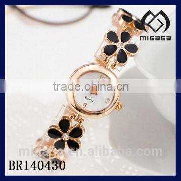 stock cheap flower bracelet watch enamel flower alloy watch