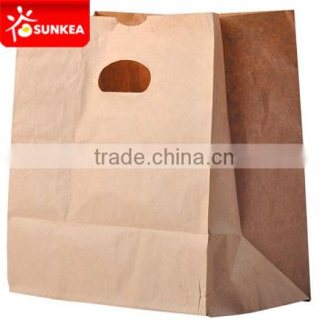 Vest handle kraft paper food carrying bag