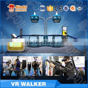 Dynamic virtual reality running platform VR treadmill with interactive gun shooting game