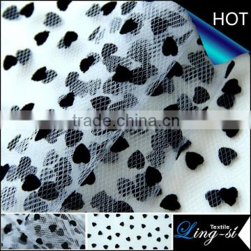 Polyester American Tulle Flocking Fabric for Dress