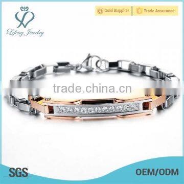 Romantic titanium steel with ctystal bracelets, bracelets for couple