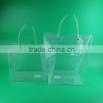 factory direct selling pp clear plastic bag, handle plastic bag, plastic gift bag wholesale