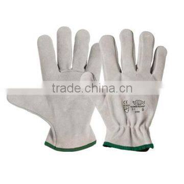 EN 388 High Quality Industrial Split Leather Glove With Reinforcement Stripe Between Fingers