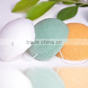 Many colors and shapes natural soft jelly facial cleansing konjac Sponge with string for handling