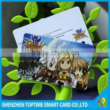 CR80 size CMYK printing PVC prepaid game card