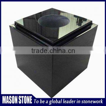 Black decorative stone vases