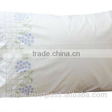 100% cotton hand embroidery flower pattern pillow cases