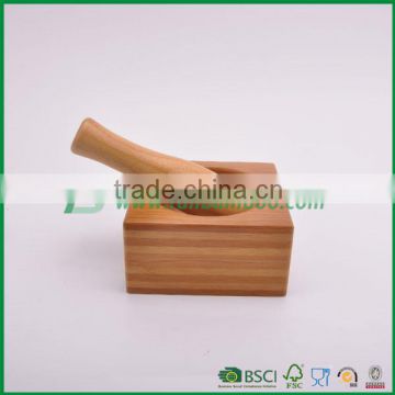 Fuboo Bamboo Mortar and Pestle Garlic Press Spice Crusher                        
                                                Quality Choice