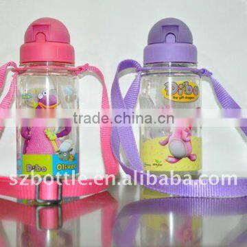 "Magic pop" straw handy Kids water bottle made with BPA FREE Tritan