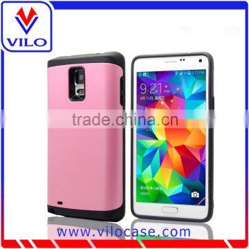 Combo Materails Card Hold Touch Armor Hybrid Case for Samsung Note 4 With Mirror photo-3