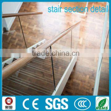 Precast Indoor Iron Glass Wood Straight Stairscase Made in China--YUDI photo-4