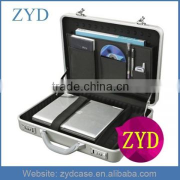 Silver Aluminum Business Travelling Document Suitcase Aluminum Briefcase With Compartment ZYD-SM111907