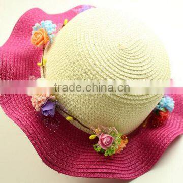 decorative artificial flower garland summer sun-resistant children straw hat