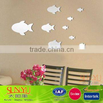 Home Decoration Small Fish Pattern Wall Acrylic Mirror Sheet Wall Art Stickers Decals                        
                                                Quality Choice