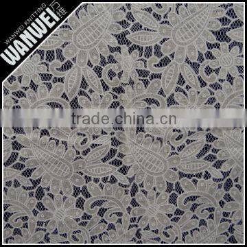 7 Discount High Quality White nylon polyester flower pattern lace for women dress/curtain 3115