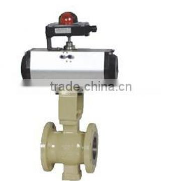 Pneumatic V type flange ball valve