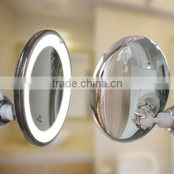 Silver Plating makeup mirror with led lights, wall mounted bathroom cosmetic mirror, 10x magnifying adjustable wall led mirror                        
                                                                                Supplier's Choice