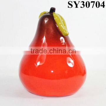 Ceramic vase for decorative small red pear shape decoration