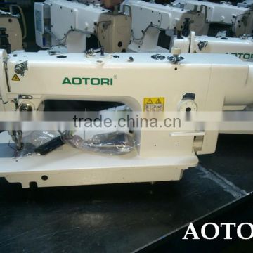 computer-controlled direct drive heavy duty top and bottom feed lockstitch sewing machine with auto trimmer / for leather