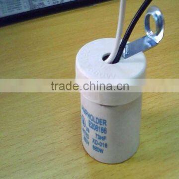 14) UL standard E26 ceramic lamp socket riveting 18# /1015 wires