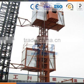 Zhengzhou Sincola SC100 double cages construction hoist ,construction mini hoist cranes For sale