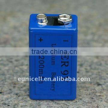 Lithium Thionyly Chloride Battery LiSoCL2 9V Battery ER9V Battery 1200 mAh Heat Alarm Battery