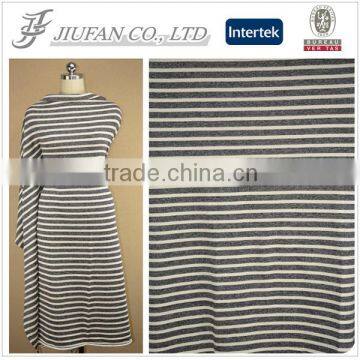 Jiufan Textile Knitted Yarn Dyed CVC 60/40 Stripe Fabric French Terry