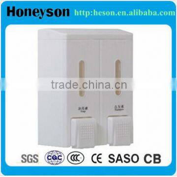 Hotel plastic wall mounted manual double soap dispenser                        
                                                Quality Choice