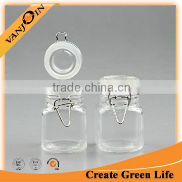 50ML Square Glass Storage Jar With Clip, Clip Top Storage Jar 50ML