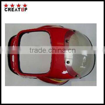 motorcycle plastic safty crash helmet red parts