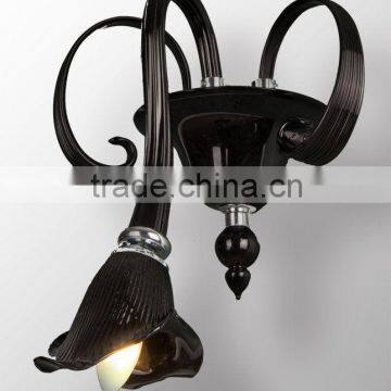 2015 Indoor decorate black glass wall lamps/light fixture