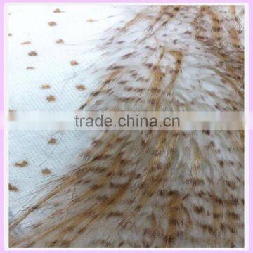 Acrylic 90mm long pile jacquard fashion fabric tip print three toned luxury fabric garment fabric jacquard knitting fabric