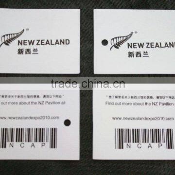 custom wholesale low price art paper printed hang tag label