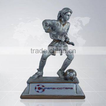 2015 Newest Style Design Customized Male Female Soccer Football Player Trophy Cup