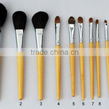 eco friendly 10pcs wool makeup brush,professional cosmetic tools