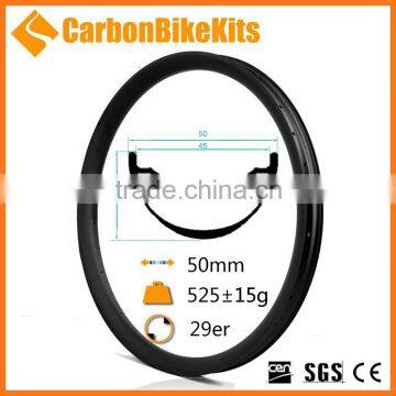 CarbonBikeKits cerchi carbonio hookless leggero performante 29er canale 50 mm t700 finitura 3k UD