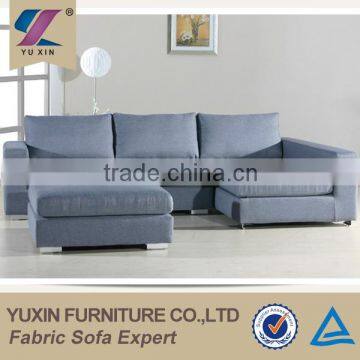 blue fabric sofa/L-shape sofa with simple design