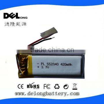 3.7v 420mah rechargeable lithium ion polymer battery