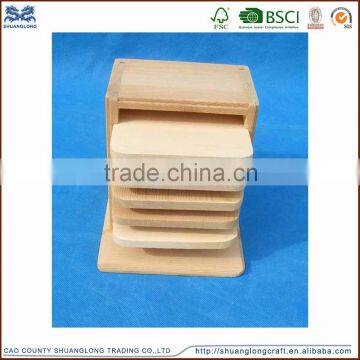 factory supply handmade natural pine wooden coaster for restaurant usage