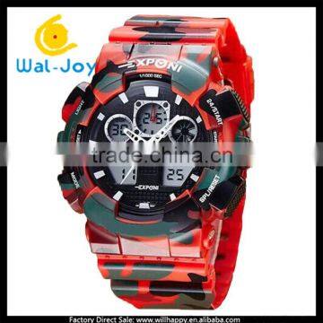 WJ-4997 camouflage strap stylish Japan movement digital stainless steel back outdoor waterproof watch