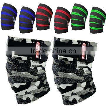 camoflauge cross fit training knee wraps /Elastic Material Titanium Ultimate Power Weight Lifting Knee WrapS