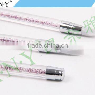 ANY Nail Art Design Beauty Clay Sculpture Rhinstone 3PCS Nail Art Silicone Brush Set Quality Choice photo-3