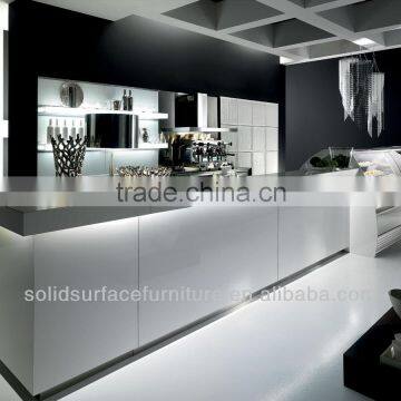 Pre-built L Shape Modern Commercial Solid Surface Coffee Bar Counter for Sale