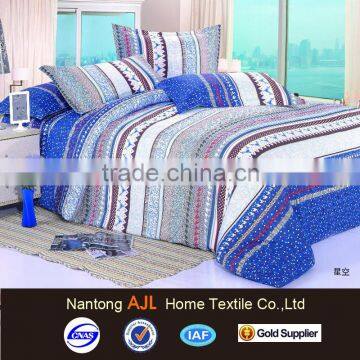 100% polyester printed stripe pattern bedding set