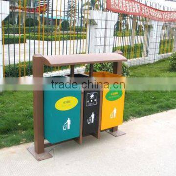 3 compartments street recycle bin metal outdoor recycling bin                        
                                                Quality Choice